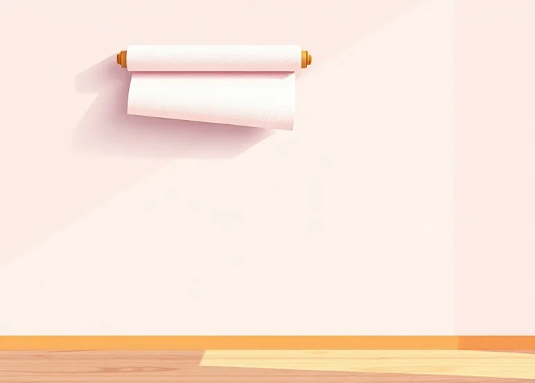 Pose de papier peint, rouleau et brosse à maroufler